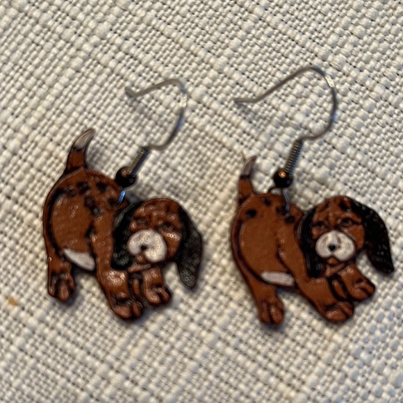 no brand Jewelry - Dog Earrings lightweight leather
